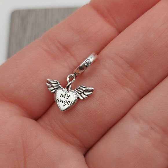 925 Sterling Silver My Angel Infinity Charm - Picture 2 of 5